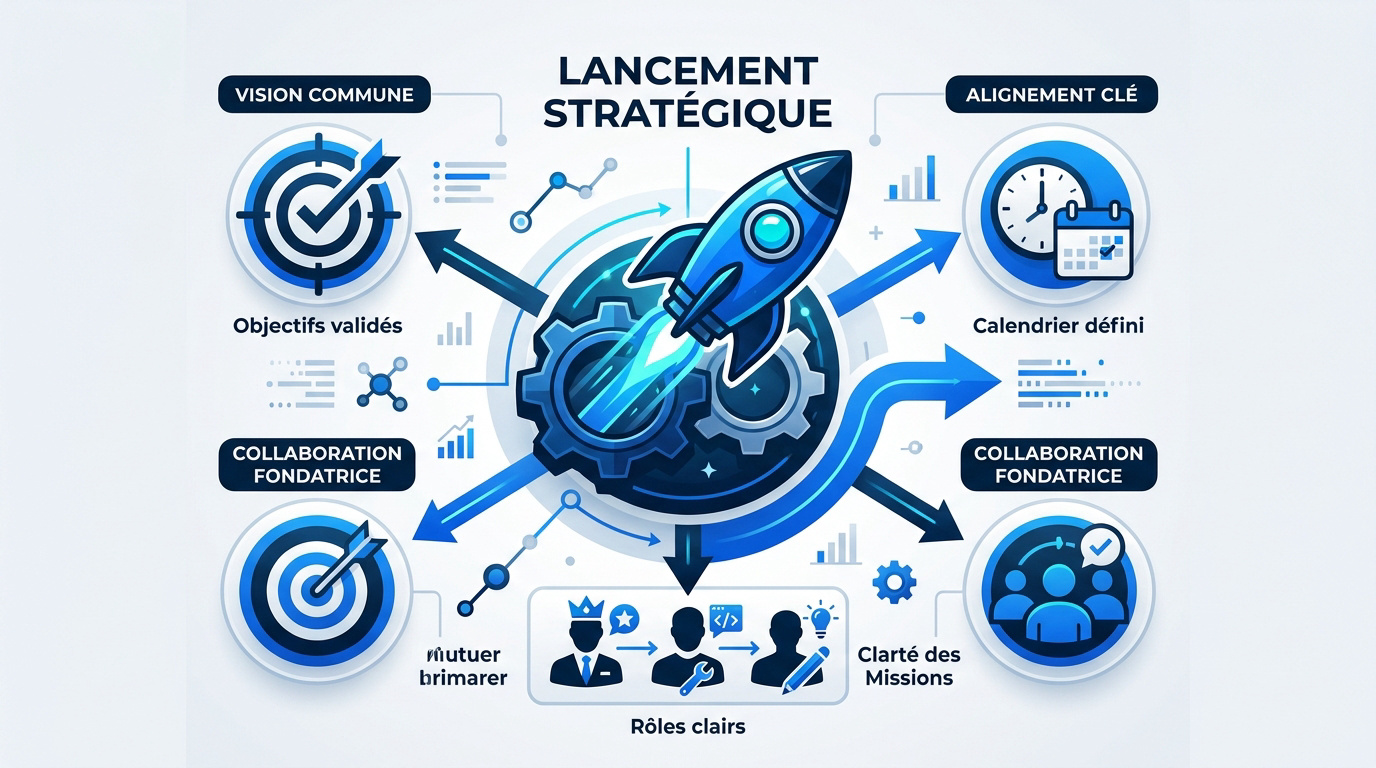 Réunion de lancement stratégique pour aligner les équipes projet