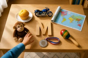 Apprentissage ludique avec la lettre m