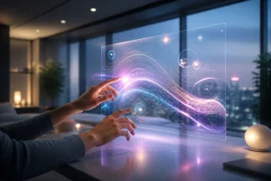 Interaction avec un ecran numerique holographique