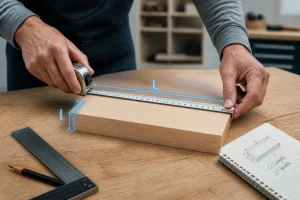 Mesure precise dun bloc de bois