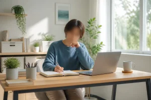 Concentration et renouveau dans un bureau lumineux