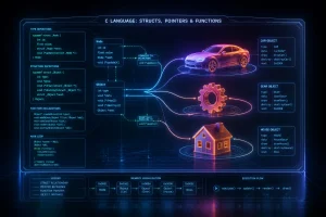 Visualisation du langage c structures pointeurs et objets